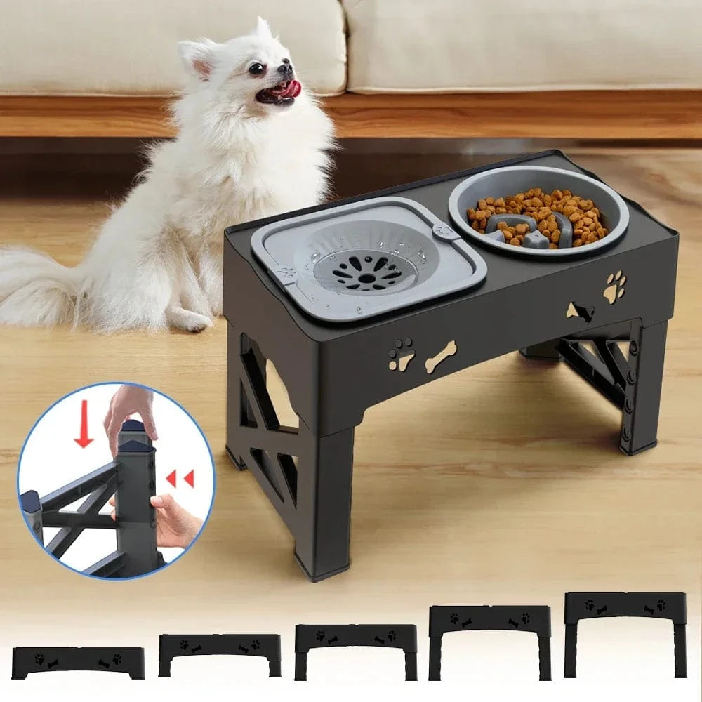 TechnuPet Raised Dog Bowls 3-in-1 Adjustable Pet Feeder