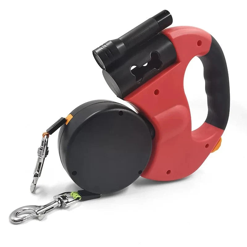 TechnuPet Smart Dog Leash Red-3M / Main 3m Retractable Double Dog Leash
