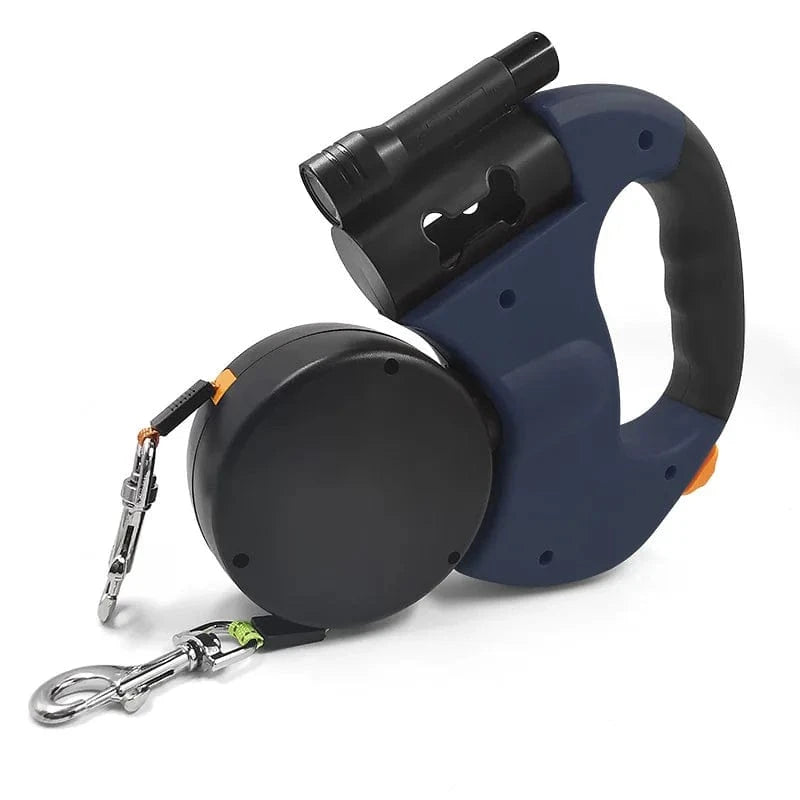 TechnuPet Smart Dog Leash Blue-3M / Main 3m Retractable Double Dog Leash