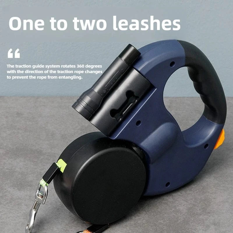 TechnuPet Smart Dog Leash 3m Retractable Double Dog Leash