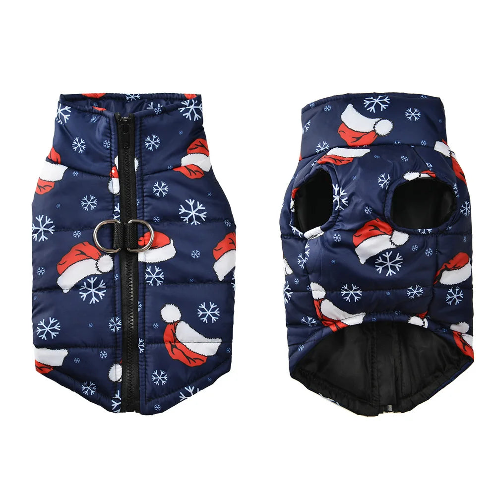 Waterproof Christmas Print Dog Jacket Coat-