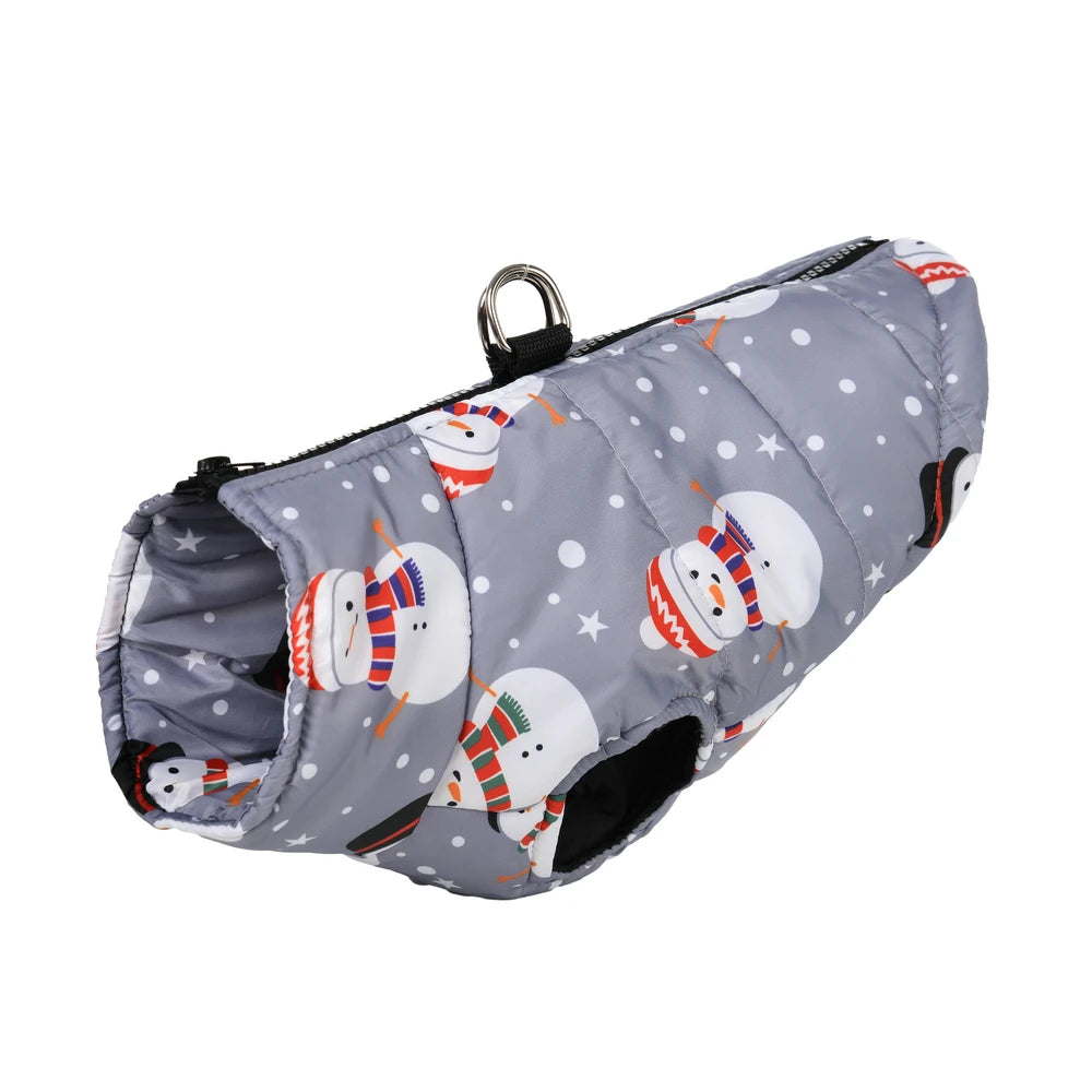 Waterproof Christmas Print Dog Jacket Coat-
