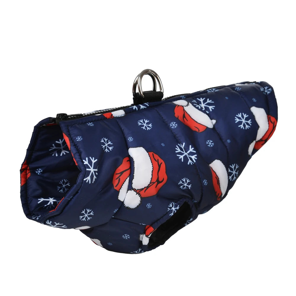 Waterproof Christmas Print Dog Jacket Coat-