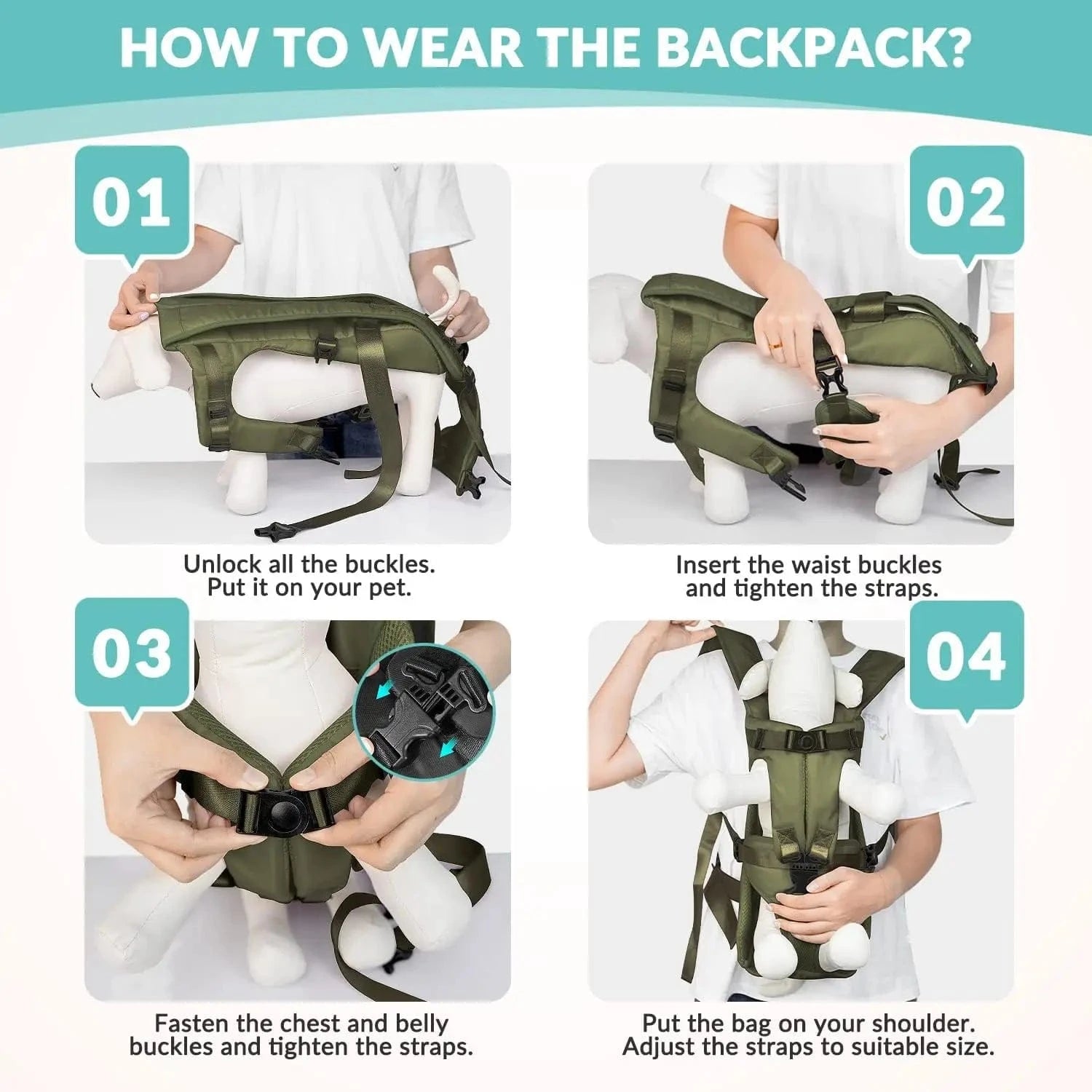 TechnuPet Pet Backpack Adjustable Front Pet Carrier Backpack