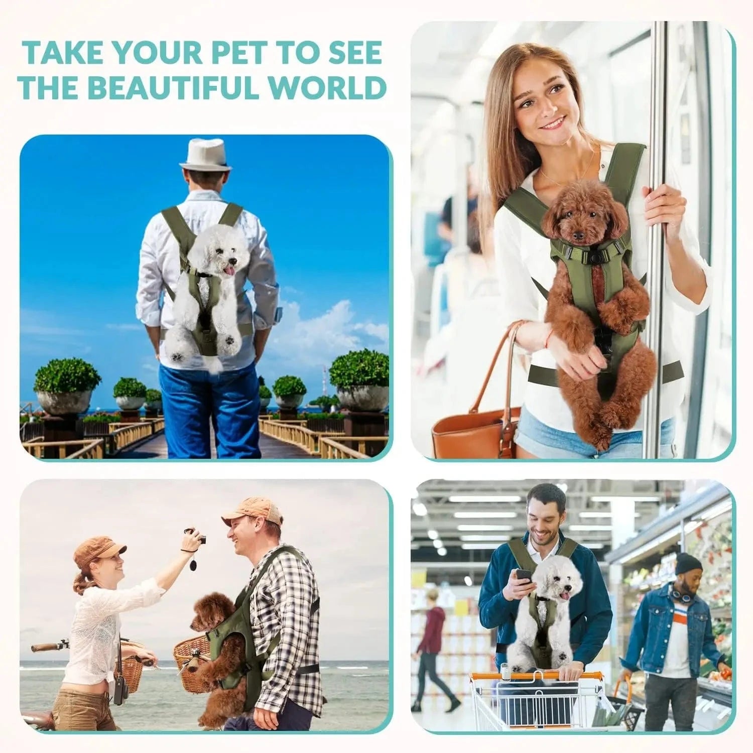 TechnuPet Pet Backpack Adjustable Front Pet Carrier Backpack