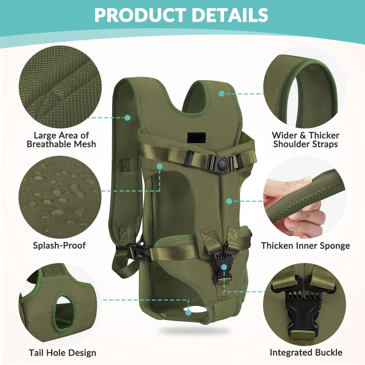 TechnuPet Pet Backpack Adjustable Front Pet Carrier Backpack