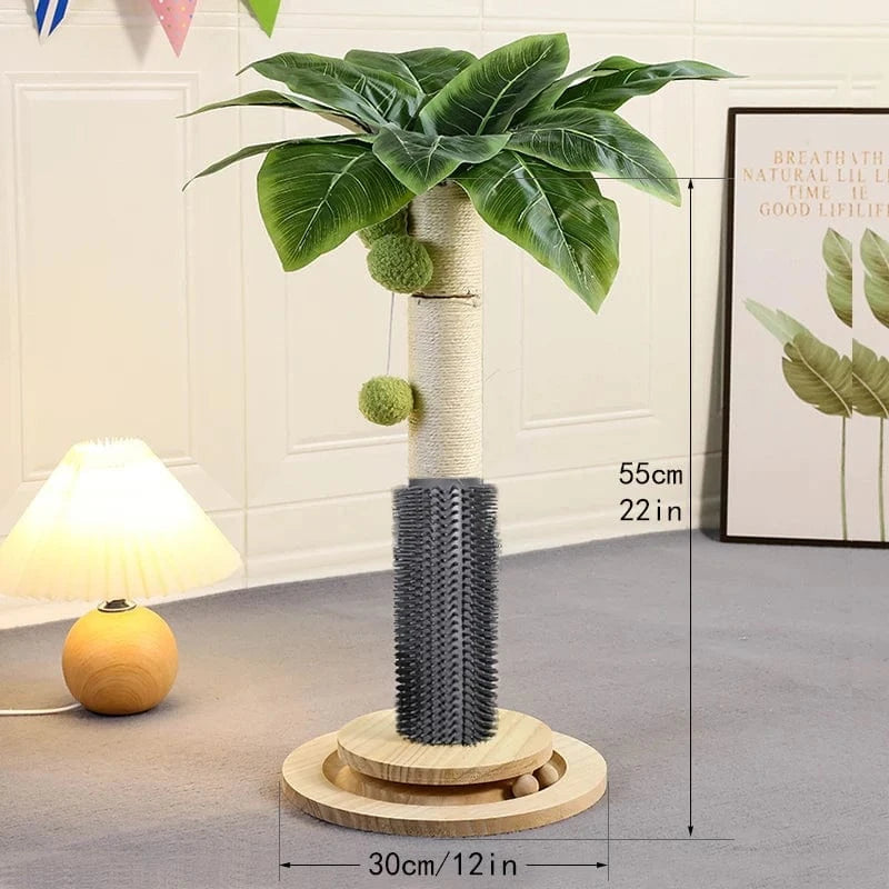 TechnuPet Cat Scratching Post H55cm-Brush Cat Scratching Post with Hanging Balls