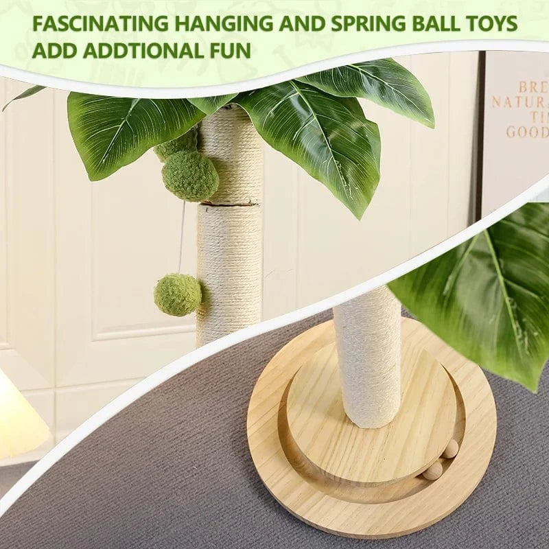 TechnuPet Cat Scratching Post Cat Scratching Post with Hanging Balls