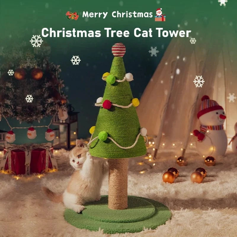 TechnuPet Cat Tree Christmas Cat Tree Tower with Scratching Post