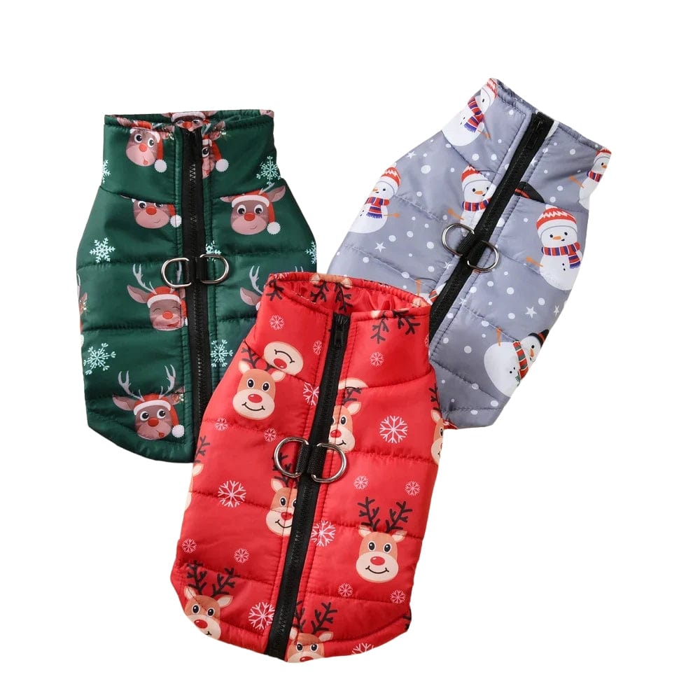 TechnuPet Dog Christmas Outfit Christmas Party Dog Coat with Windproof Design