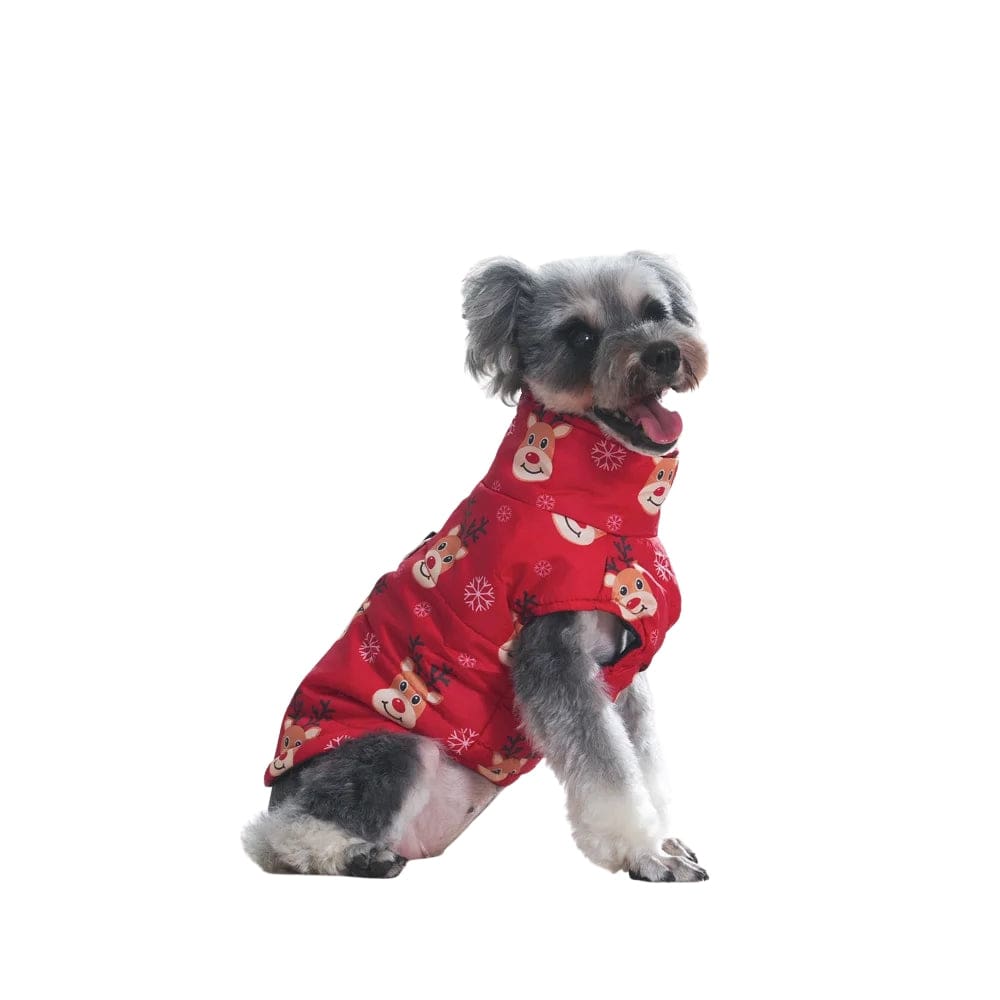 TechnuPet Dog Christmas Outfit Christmas Party Dog Coat with Windproof Design