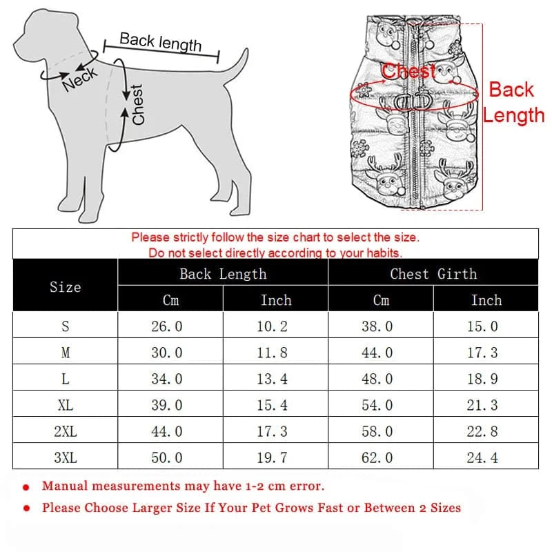 TechnuPet Pet Clothing Christmas Print Dog Winter Jacket