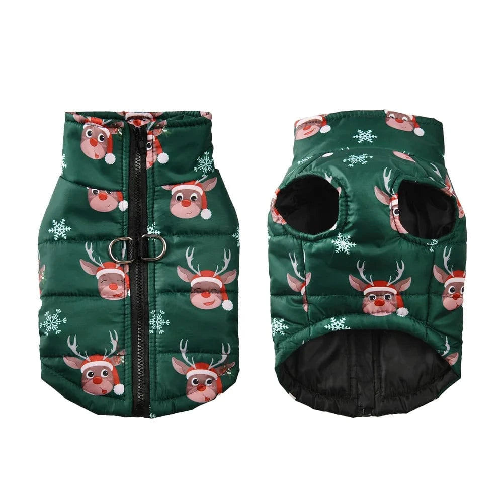 TechnuPet Pet Clothing 01 / M Christmas Print Dog Winter Jacket