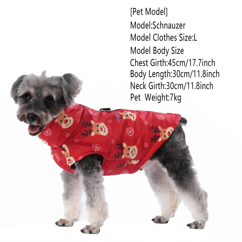 TechnuPet Pet Clothing Christmas Print Dog Winter Jacket