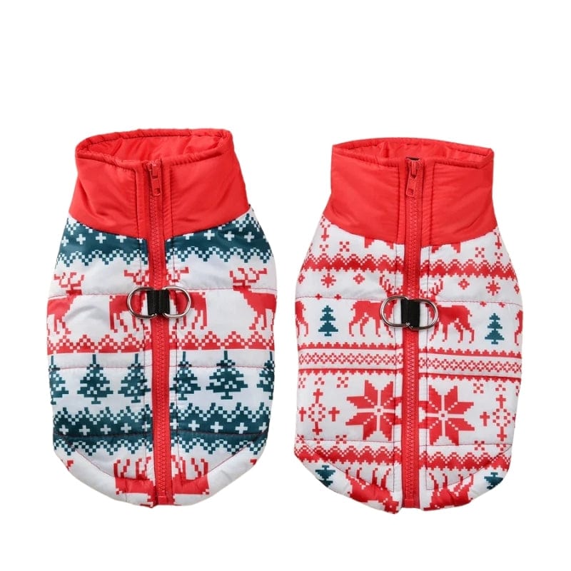 TechnuPet Dog Life jacket Christmas Print Warm Dog Jacket for Small Dogs