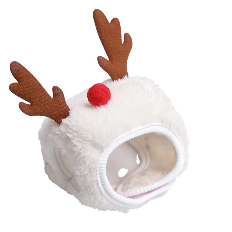 TechnuPet Dog Christmas Outfit Hat-White / L Christmas Reindeer Pet Hat and Scarf Set
