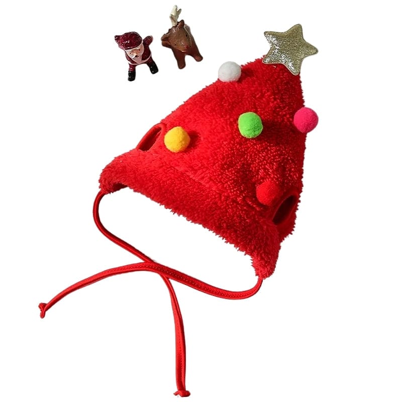 TechnuPet Dog Christmas Outfit Hat-Red / L Christmas Reindeer Pet Hat and Scarf Set
