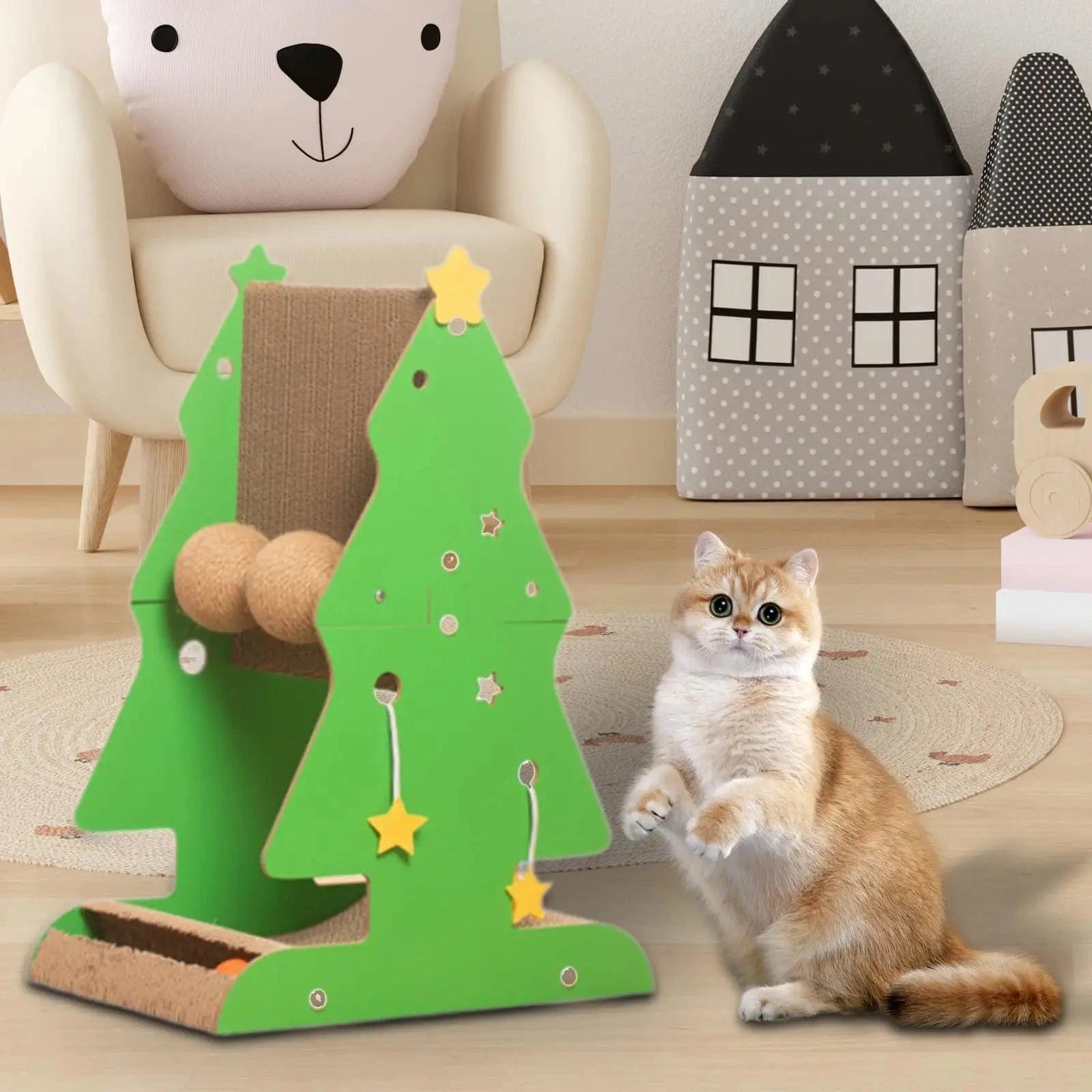 TechnuPet Cat Tree Christmas Tree Cat Scratching Post