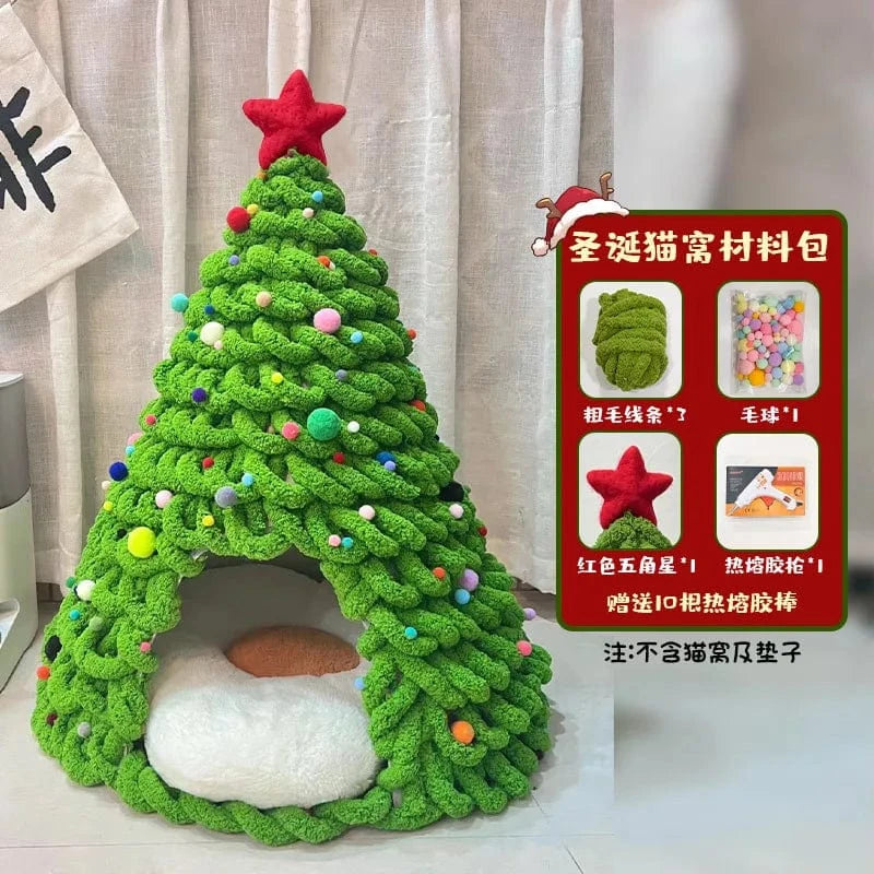 TechnuPet Cat Houses D-not cat litter DIY Yarn Christmas Tree Cat Bed