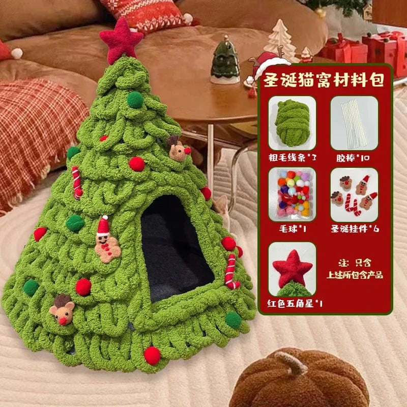 TechnuPet Cat Houses C DIY Yarn Christmas Tree Cat Bed