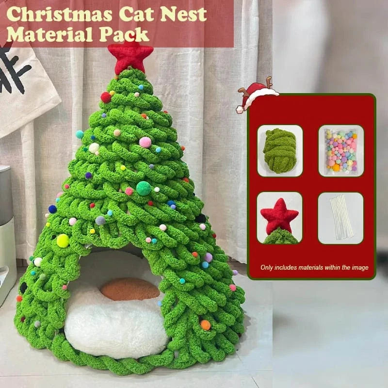 TechnuPet Cat Houses DIY Yarn Christmas Tree Cat Bed
