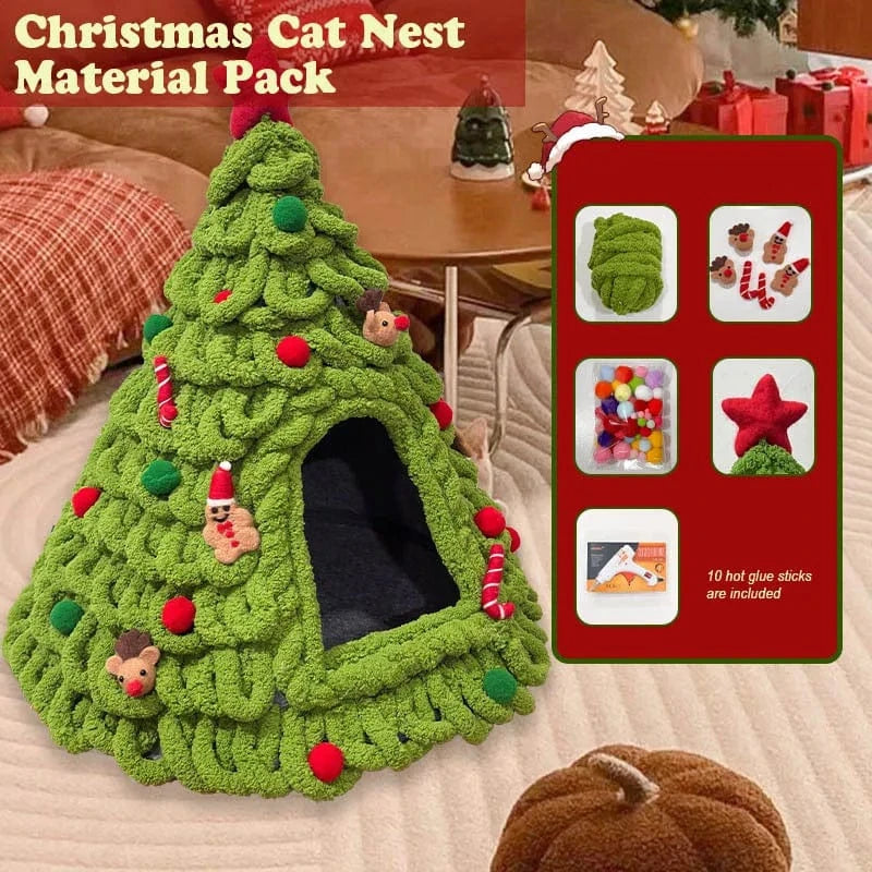 TechnuPet Cat Houses DIY Yarn Christmas Tree Cat Bed