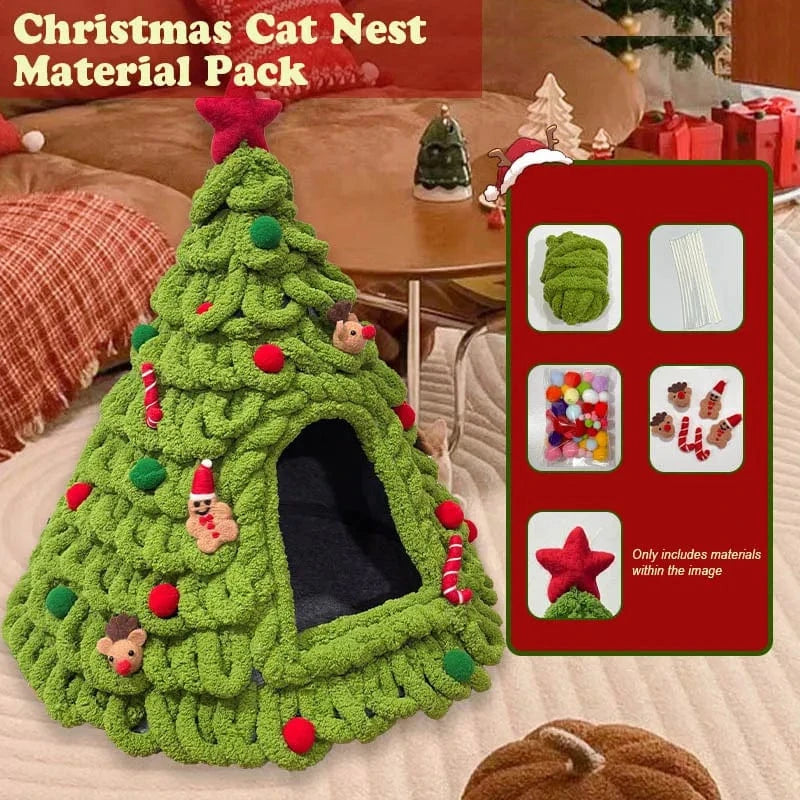 TechnuPet Cat Houses DIY Yarn Christmas Tree Cat Bed