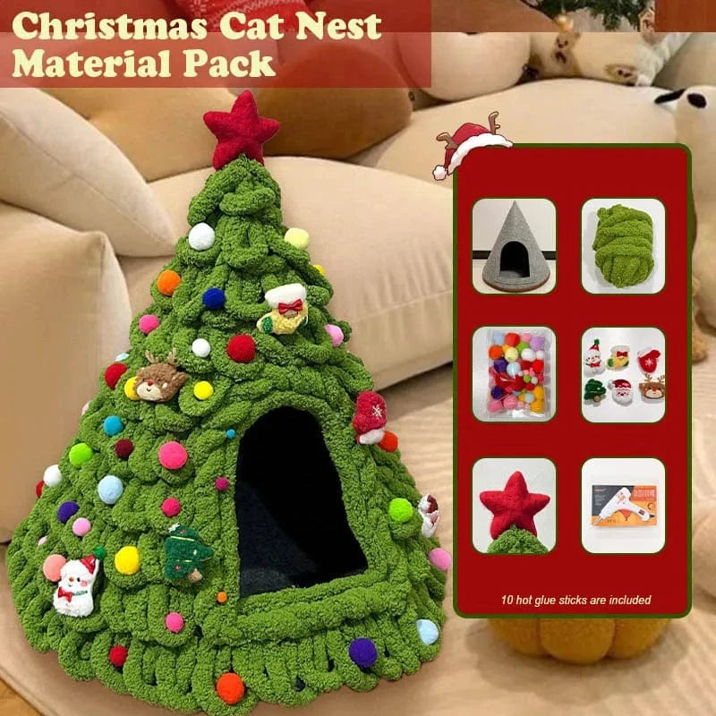 TechnuPet Cat Houses DIY Yarn Christmas Tree Cat Bed