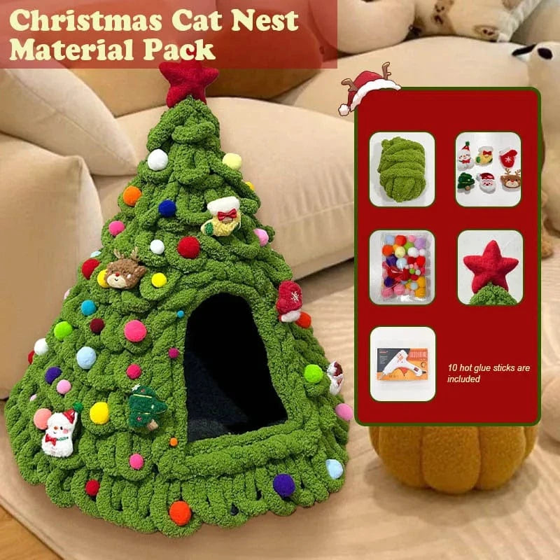 TechnuPet Cat Houses DIY Yarn Christmas Tree Cat Bed
