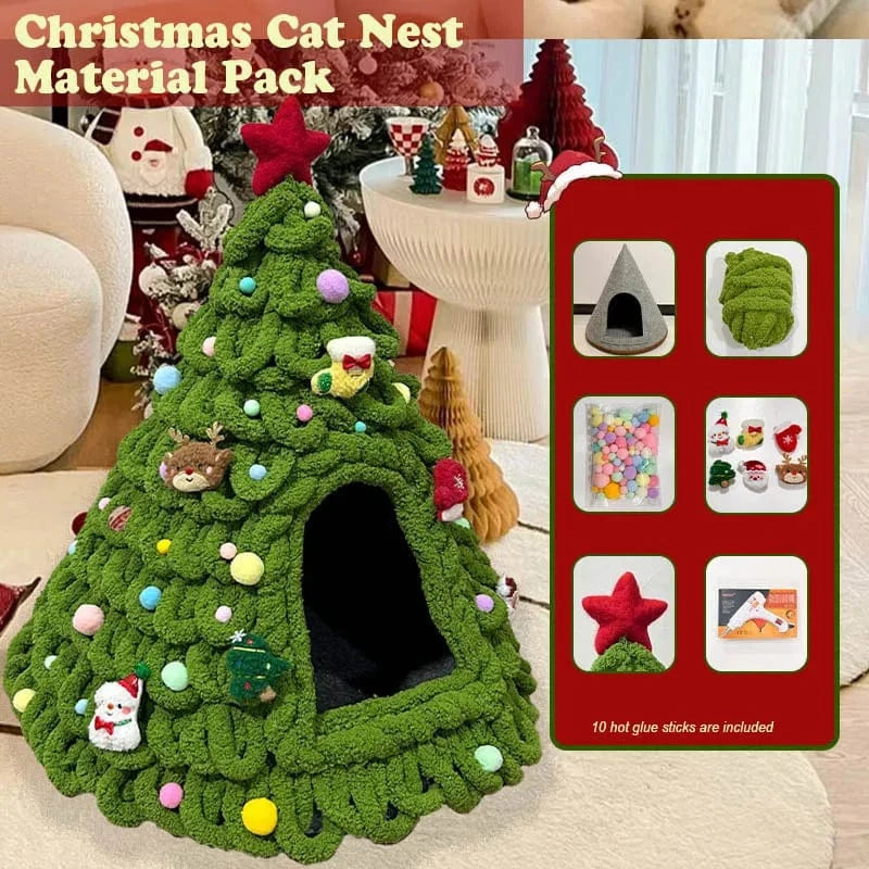 TechnuPet Cat Houses DIY Yarn Christmas Tree Cat Bed