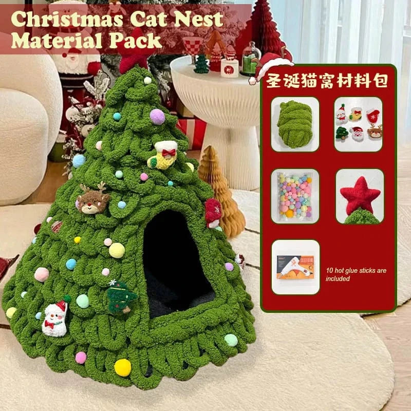 TechnuPet Cat Houses DIY Yarn Christmas Tree Cat Bed