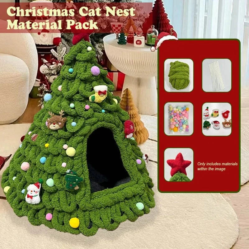 TechnuPet Cat Houses DIY Yarn Christmas Tree Cat Bed