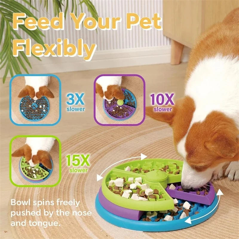 TechnuPet Dog Slow Feeder Dog Puzzle Slow Feeder Bowl