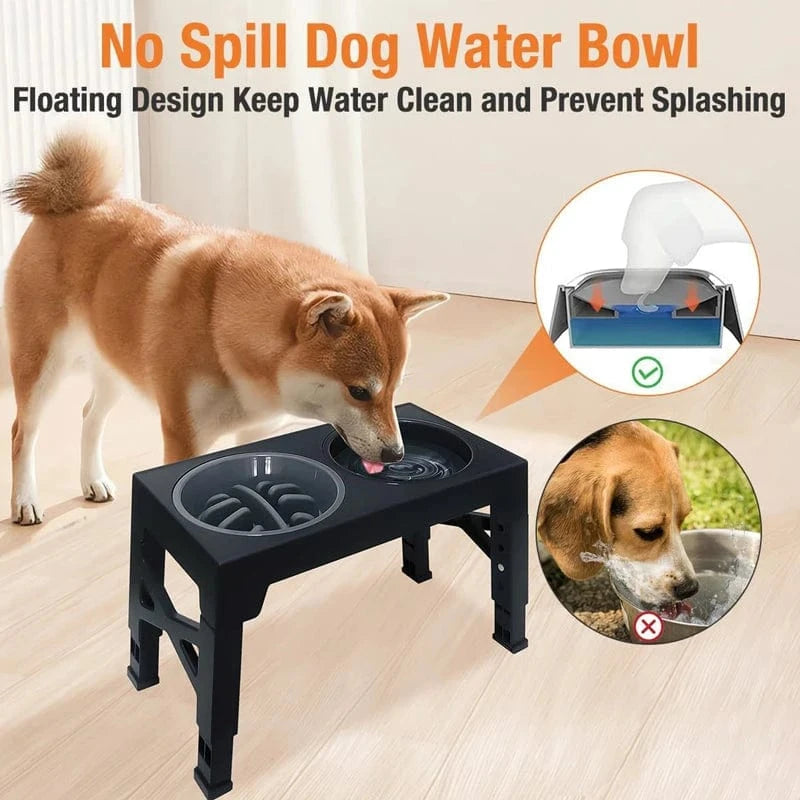 TechnuPet Slow Feeder Dog Bowl Elevated Dog Feeder