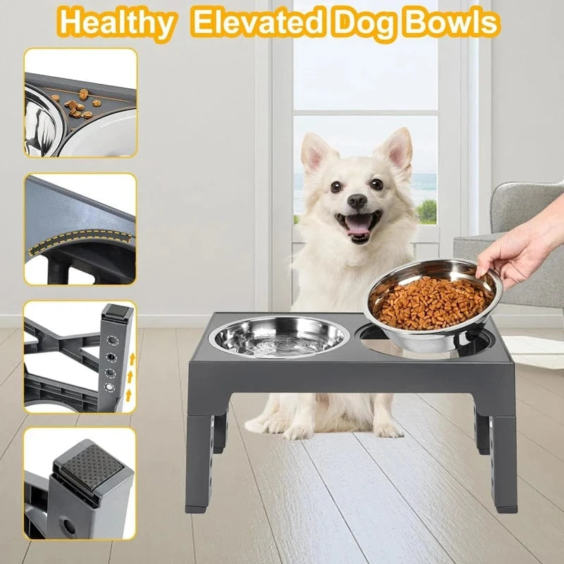 TechnuPet Slow Feeder Dog Bowl Elevated Dog Feeder