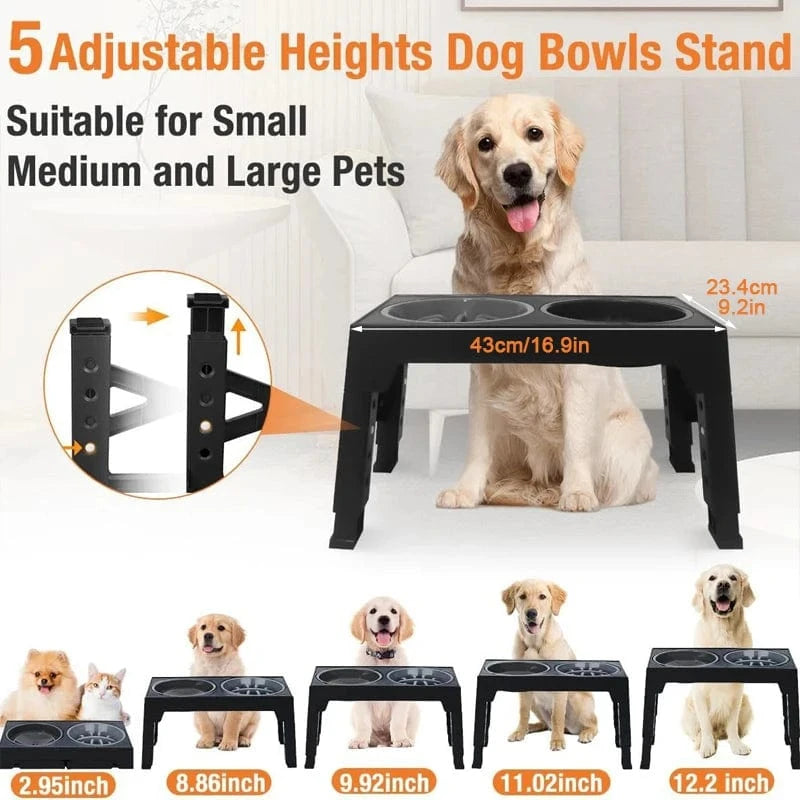 TechnuPet Slow Feeder Dog Bowl Elevated Dog Feeder