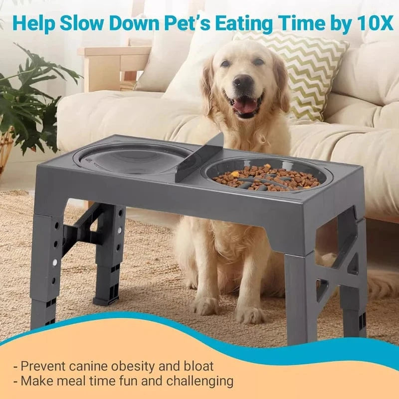 TechnuPet Slow Feeder Dog Bowl Elevated Dog Feeder