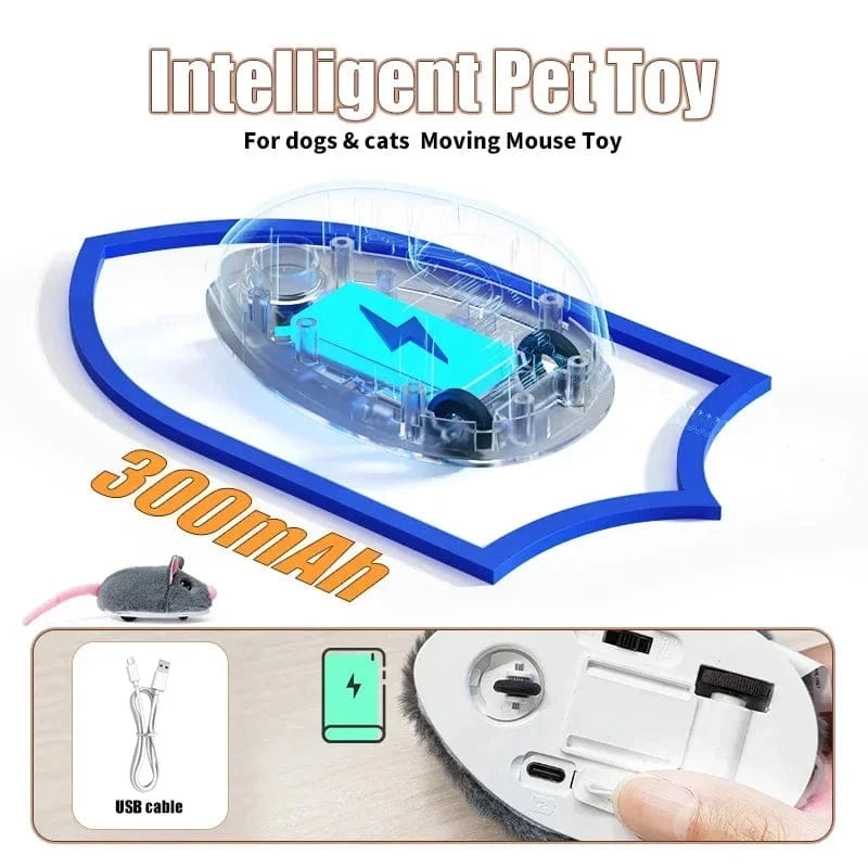 TechnuPet Smart Cat Toys Fast-Moving Electric Plush Mouse