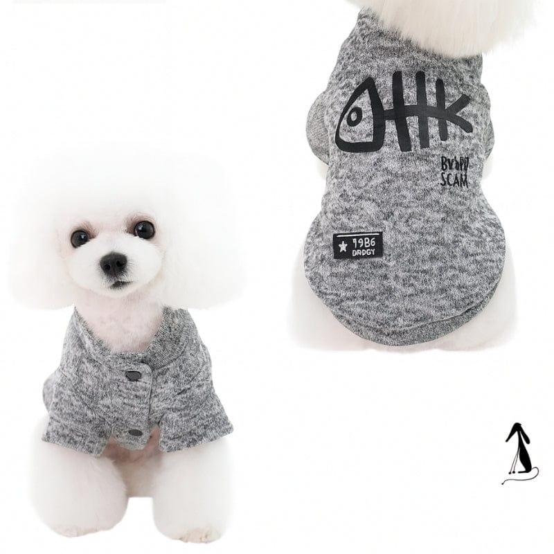 TechnuPet Cat Sweaters Fishbone Winter Pet Sweatshirt