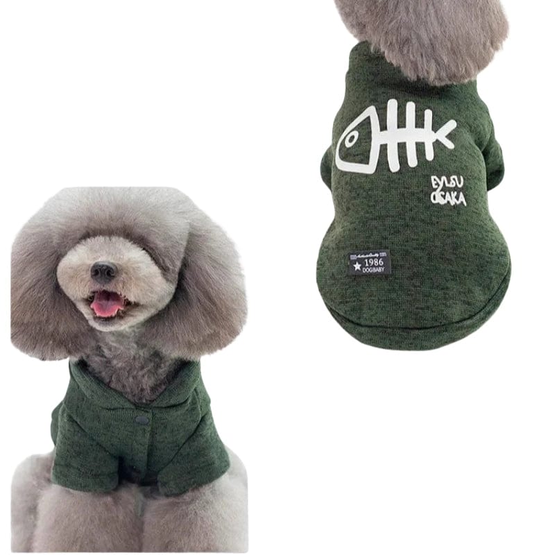 TechnuPet Cat Sweaters Fishbone Winter Pet Sweatshirt