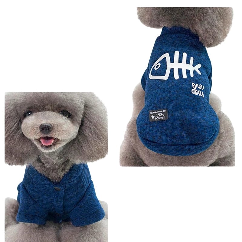 TechnuPet Cat Sweaters Fishbone Winter Pet Sweatshirt