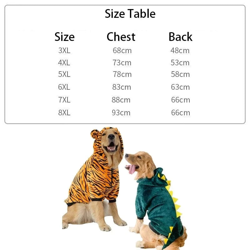TechnuPet Dog Sweaters Fleece Warm Dog Pajamas for Large Dogs