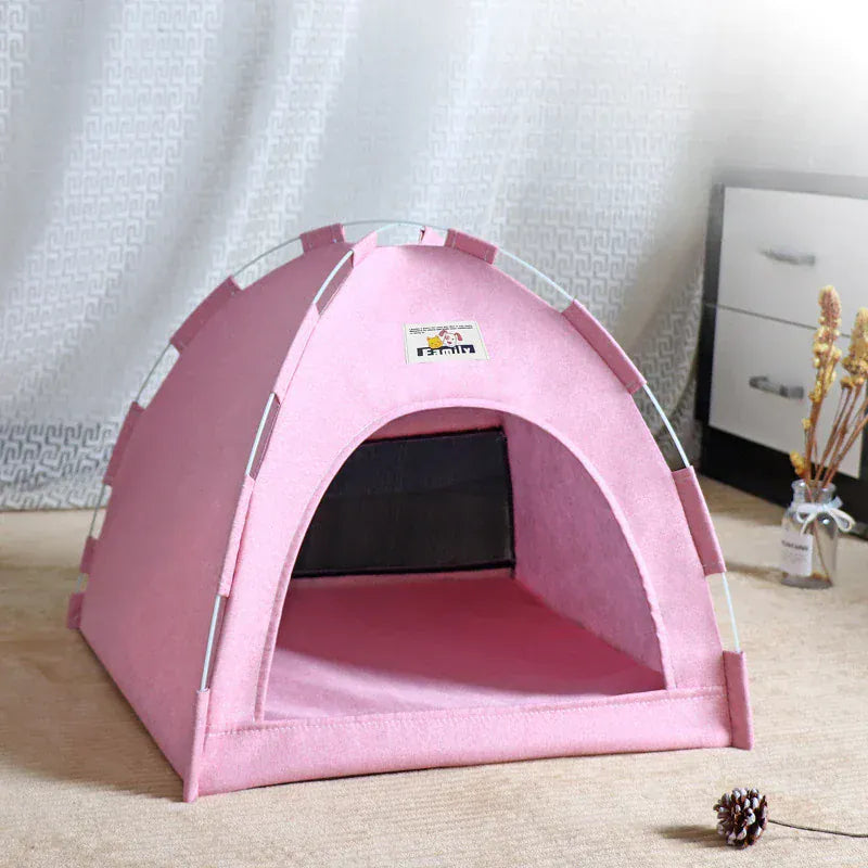 TechnuPet Cat Houses Four Seasons Pink / S 36x36x28cm Foldable All-Season Cat Tent House