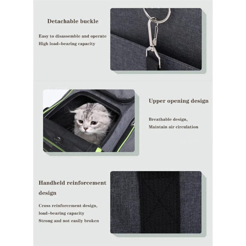 TechnuPet Cat Transport Foldable Portable Cat Travel Carrier Bag