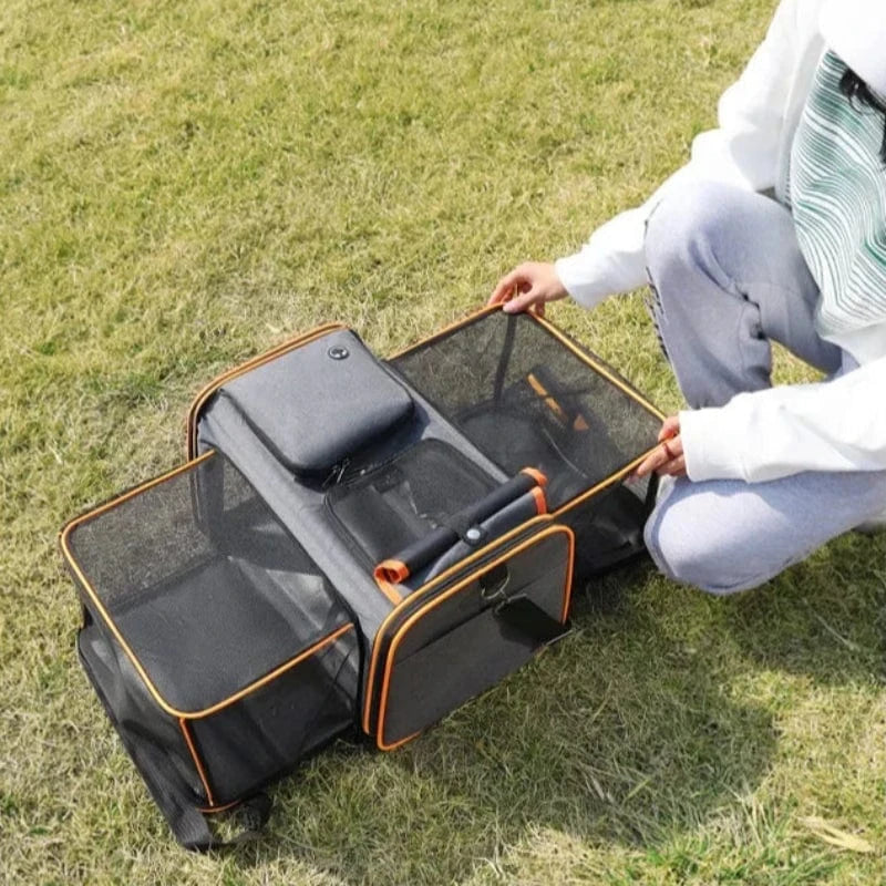 TechnuPet Cat Transport Foldable Portable Cat Travel Carrier Bag