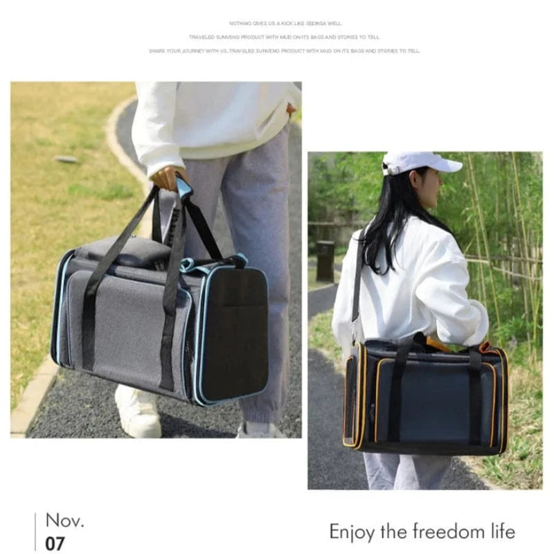 TechnuPet Cat Transport Foldable Portable Cat Travel Carrier Bag
