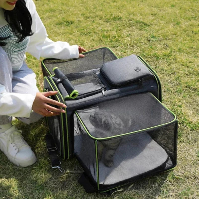 TechnuPet Cat Transport Foldable Portable Cat Travel Carrier Bag