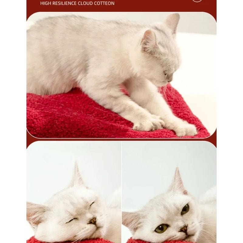 TechnuPet Cat Houses Foldable Warm Christmas Cat House Nest