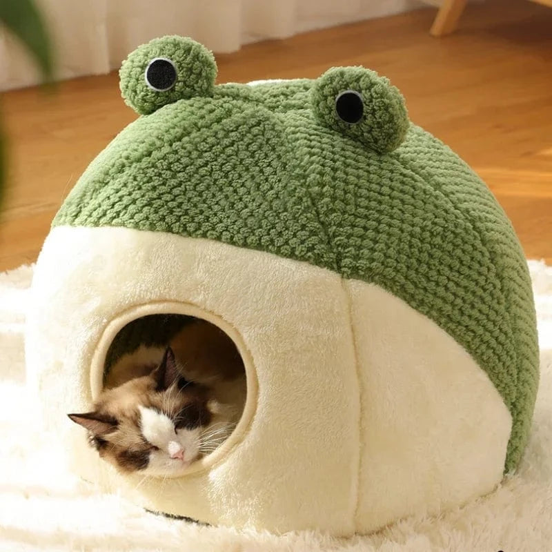 TechnuPet Cat Bed Stereoscopic fossa / S Within 10 pounds Frog Villa Cat Bed
