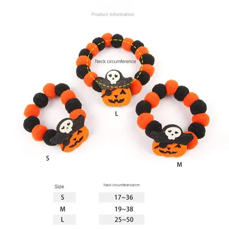 TechnuPet Cat Halloween Costumes Halloween Pet Collar Funny Pumpkin Edition